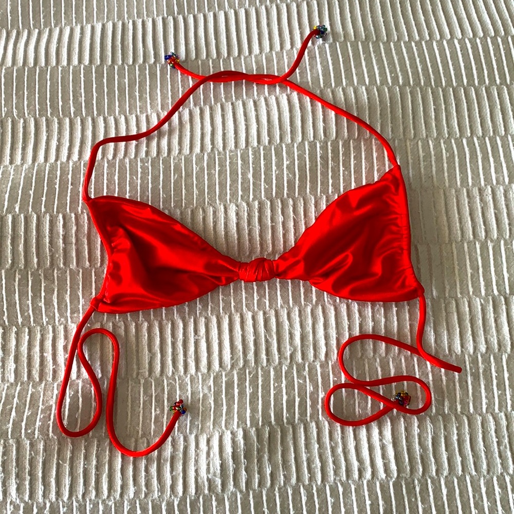 Indah Knotted Front Triangle Swim Top ❤️💛💙